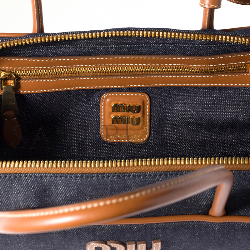 MIU MIU BEAU DENIM BAG 5BB173 (28*11.5*8cm)